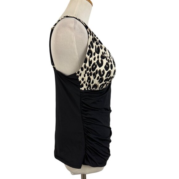 Bleu Rod Beattie Tankini Women's 14 Cheetah Padded Swim Top Adjustable Strap - Picture 2 of 9